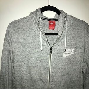 Gray Nike zip up hoodie